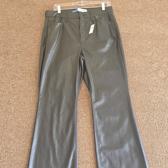 Old Navy High Rise Flare Faux Leather Pants in size 12 - Picture 1 of 8